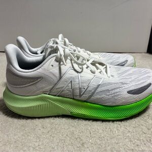 New Balance White and Green Sneakers